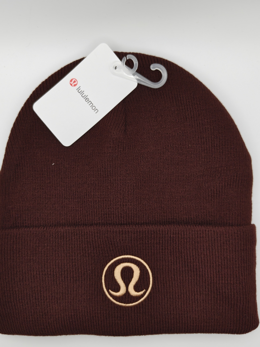 lululemon athletica Maroon Beanie with Tan Logo